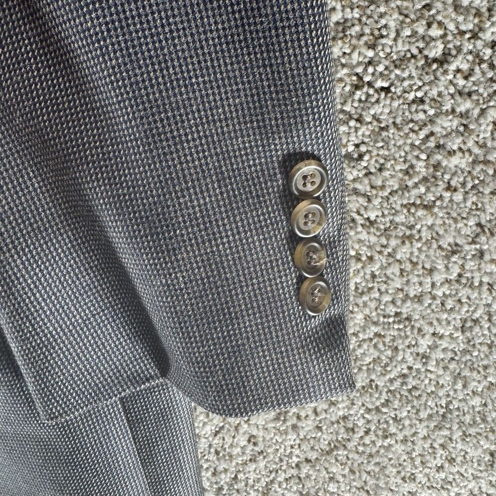Vintage Ralph Ralph Lauren Blazer Men 48 Gray Wool Silk Union Made Double RL RRL - Picture 7 of 16